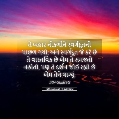 Picture 05 - પ્રેરિતોનાં ક્રત્યો 12:9 GUJIRV - તે બહાર નીકળીને - Bible Verse Picture