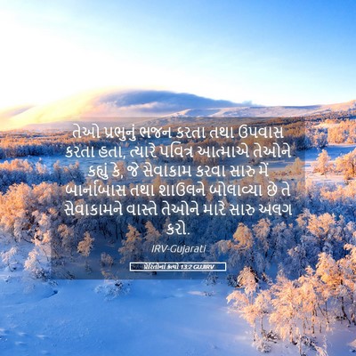 Picture 05 - પ્રેરિતોનાં ક્રત્યો 13:2 GUJIRV - તેઓ પ્રભુનું ભજન - Bible Verse Picture