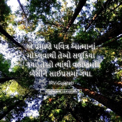Picture 05 - પ્રેરિતોનાં ક્રત્યો 13:4 GUJIRV - એ પ્રમાણે પવિત્ર - Bible Verse Picture