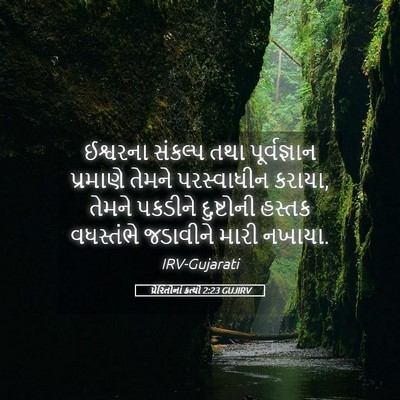 Picture 05 - પ્રેરિતોનાં ક્રત્યો 2:23 GUJIRV - ઈશ્વરના સંકલ્પ - Bible Verse Picture