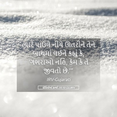 Picture 05 - પ્રેરિતોનાં ક્રત્યો 20:10 GUJIRV - ત્યારે પાઉલે નીચે - Bible Verse Picture