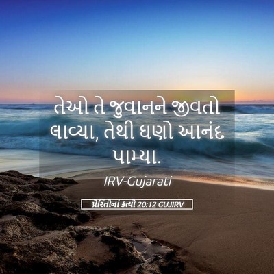 Picture 05 - પ્રેરિતોનાં ક્રત્યો 20:12 GUJIRV - તેઓ તે જુવાનને - Bible Verse Picture