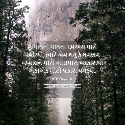 Picture 05 - પ્રેરિતોનાં ક્રત્યો 22:6 GUJIRV - હું ચાલતાં ચાલતાં - Bible Verse Picture