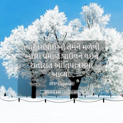 Picture 05 - પ્રેરિતોનાં ક્રત્યો 23:31 GUJIRV - ત્યારે સિપાઈઓ - Bible Verse Picture