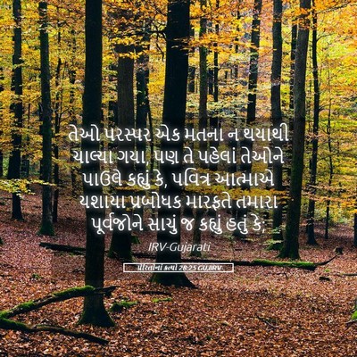 Picture 05 - પ્રેરિતોનાં ક્રત્યો 28:25 GUJIRV - તેઓ પરસ્પર એક મતના - Bible Verse Picture