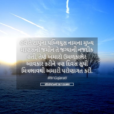 Picture 05 - પ્રેરિતોનાં ક્રત્યો 28:7 GUJIRV - હવે તે ટાપુના - Bible Verse Picture