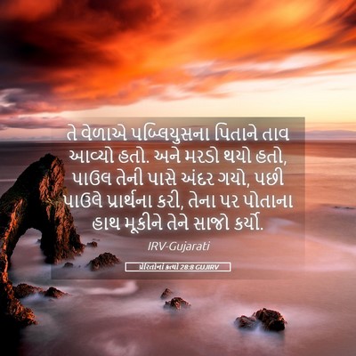Picture 05 - પ્રેરિતોનાં ક્રત્યો 28:8 GUJIRV - તે વેળાએ - Bible Verse Picture