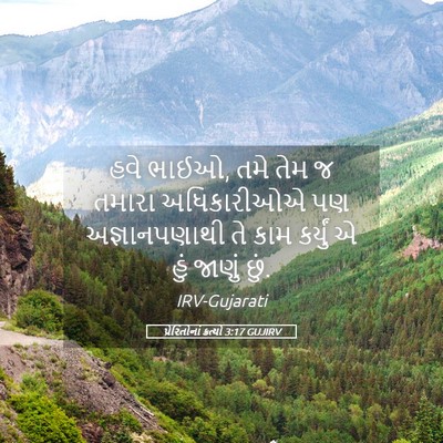 Picture 05 - પ્રેરિતોનાં ક્રત્યો 3:17 GUJIRV - હવે ભાઈઓ, તમે તેમ જ - Bible Verse Picture