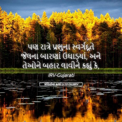 Picture 05 - પ્રેરિતોનાં ક્રત્યો 5:19 GUJIRV - પણ રાત્રે પ્રભુના - Bible Verse Picture