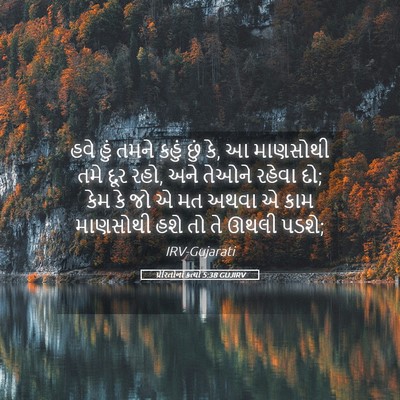 Picture 05 - પ્રેરિતોનાં ક્રત્યો 5:38 GUJIRV - હવે હું તમને કહું - Bible Verse Picture