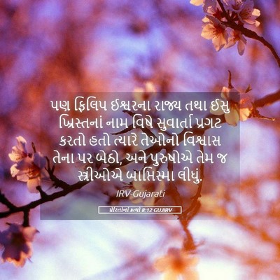 Picture 05 - પ્રેરિતોનાં ક્રત્યો 8:12 GUJIRV - પણ ફિલિપ ઈશ્વરના - Bible Verse Picture