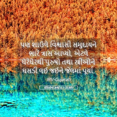 Picture 05 - પ્રેરિતોનાં ક્રત્યો 8:3 GUJIRV - પણ શાઉલે વિશ્વાસી - Bible Verse Picture