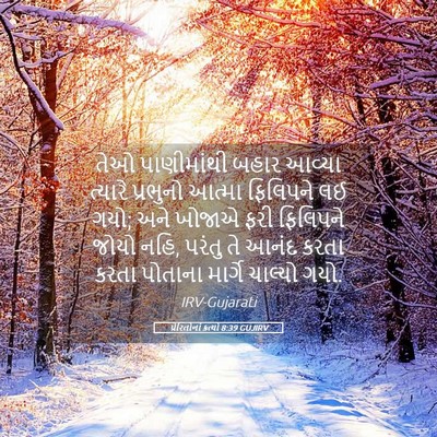 Picture 05 - પ્રેરિતોનાં ક્રત્યો 8:39 GUJIRV - તેઓ પાણીમાંથી - Bible Verse Picture