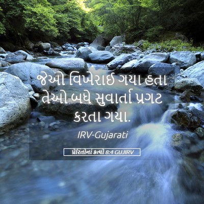 Picture 05 - પ્રેરિતોનાં ક્રત્યો 8:4 GUJIRV - જેઓ વિખેરાઈ ગયા - Bible Verse Picture