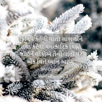 Picture 05 - પ્રેરિતોનાં ક્રત્યો 8:6 GUJIRV - ફિલિપે કહેલી વાતો - Bible Verse Picture