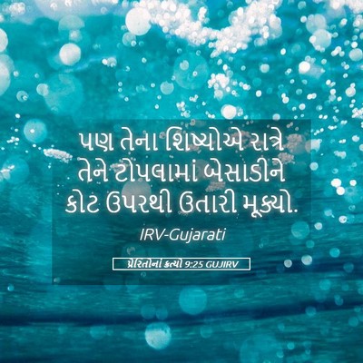 Picture 05 - પ્રેરિતોનાં ક્રત્યો 9:25 GUJIRV - પણ તેના શિષ્યોએ - Bible Verse Picture