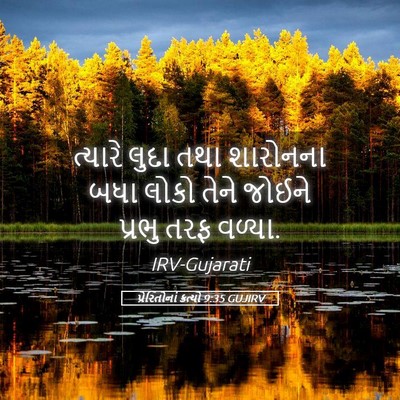 Picture 05 - પ્રેરિતોનાં ક્રત્યો 9:35 GUJIRV - ત્યારે લુદા તથા - Bible Verse Picture
