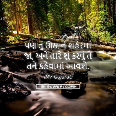 Picture 05 - પ્રેરિતોનાં ક્રત્યો 9:6 GUJIRV - પણ તું ઊઠ, ને - Bible Verse Picture