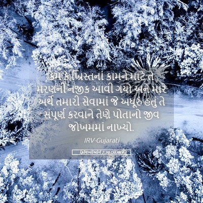 Picture 05 - ફિલિપ્પીઓને 2:30 GUJIRV - કેમ કે ખ્રિસ્તનાં - Bible Verse Picture