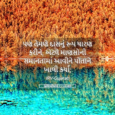 Picture 05 - ફિલિપ્પીઓને 2:7 GUJIRV - પણ તેમણે દાસનું - Bible Verse Picture