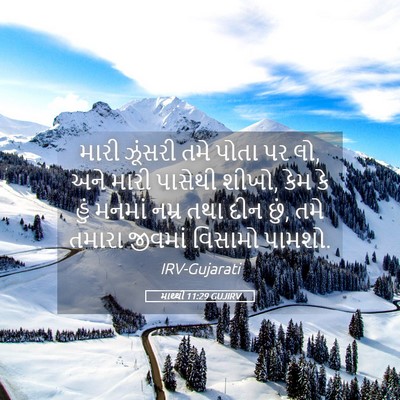 Picture 05 - માથ્થી 11:29 GUJIRV - મારી ઝૂંસરી તમે - Bible Verse Picture