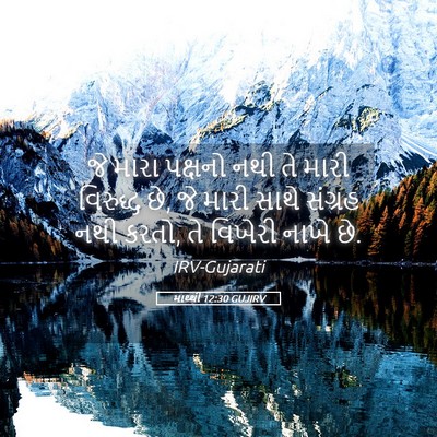 Picture 05 - માથ્થી 12:30 GUJIRV - જે મારા પક્ષનો નથી - Bible Verse Picture