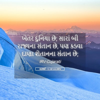 Picture 05 - માથ્થી 13:38 GUJIRV - ખેતર દુનિયા છે; - Bible Verse Picture