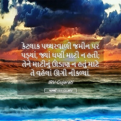 Picture 05 - માથ્થી 13:5 GUJIRV - કેટલાક પથ્થરવાળી - Bible Verse Picture