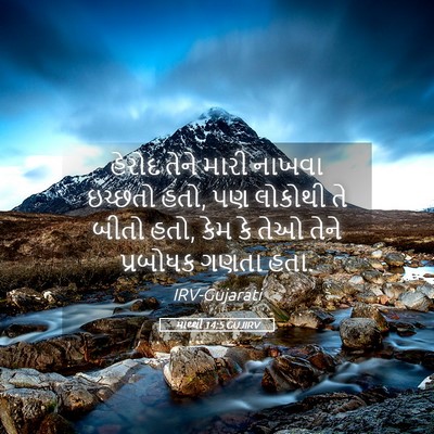 Picture 05 - માથ્થી 14:5 GUJIRV - હેરોદ તેને મારી - Bible Verse Picture
