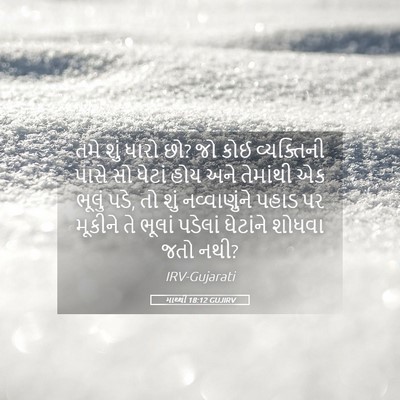 Picture 05 - માથ્થી 18:12 GUJIRV - તમે શું ધારો છો? જો - Bible Verse Picture