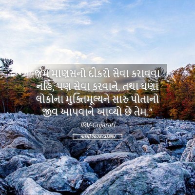 Picture 05 - માથ્થી 20:28 GUJIRV - જેમ માણસનો દીકરો - Bible Verse Picture
