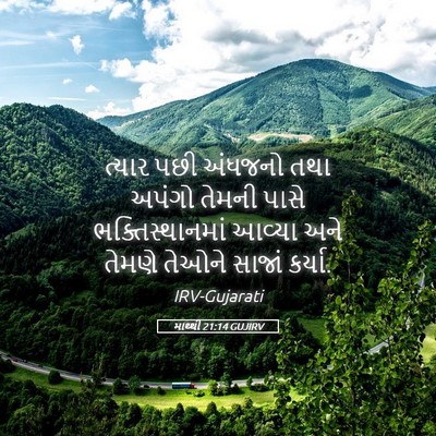 Picture 05 - માથ્થી 21:14 GUJIRV - ત્યાર પછી અંધજનો - Bible Verse Picture