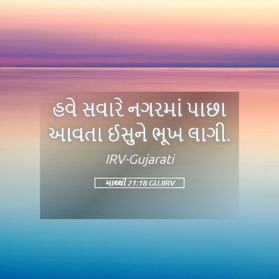 Picture 05 - માથ્થી 21:18 GUJIRV - હવે સવારે નગરમાં - Bible Verse Picture