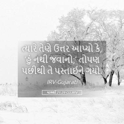 Picture 05 - માથ્થી 21:29 GUJIRV - ત્યારે તેણે ઉત્તર - Bible Verse Picture