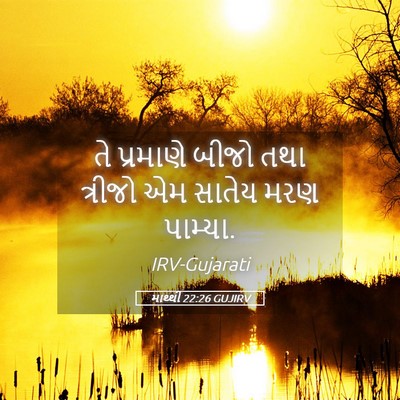 Picture 05 - માથ્થી 22:26 GUJIRV - તે પ્રમાણે બીજો - Bible Verse Picture