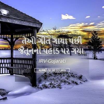 Picture 05 - માથ્થી 26:30 GUJIRV - તેઓ ગીત ગાયા પછી - Bible Verse Picture