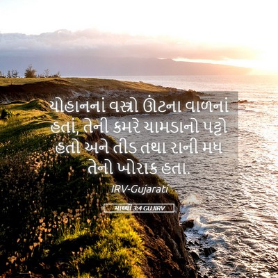 Picture 05 - માથ્થી 3:4 GUJIRV - યોહાનનાં વસ્ત્રો - Bible Verse Picture