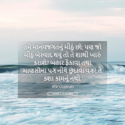 Picture 05 - માથ્થી 5:13 GUJIRV - તમે માનવજગતનું - Bible Verse Picture