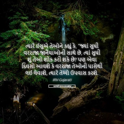 Picture 05 - માથ્થી 9:15 GUJIRV - ત્યારે ઈસુએ તેઓને - Bible Verse Picture