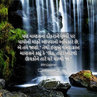Picture 05 - માથ્થી 9:6 GUJIRV - પણ માણસના દીકરાને - Bible Verse Picture