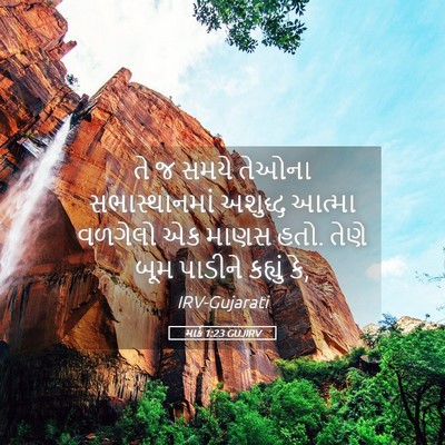 Picture 05 - માર્ક 1:23 GUJIRV - તે જ સમયે તેઓના - Bible Verse Picture