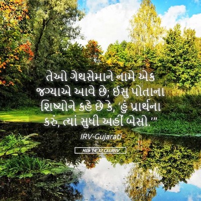 Picture 05 - માર્ક 14:32 GUJIRV - તેઓ ગેથસેમાને - Bible Verse Picture