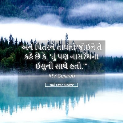 Picture 05 - માર્ક 14:67 GUJIRV - અને પિતરને તાપતો - Bible Verse Picture