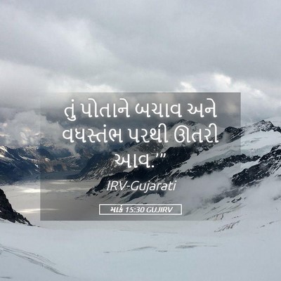 Picture 05 - માર્ક 15:30 GUJIRV - તું પોતાને બચાવ - Bible Verse Picture