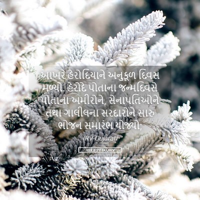 Picture 05 - માર્ક 6:21 GUJIRV - આખરે હેરોદિયાને - Bible Verse Picture