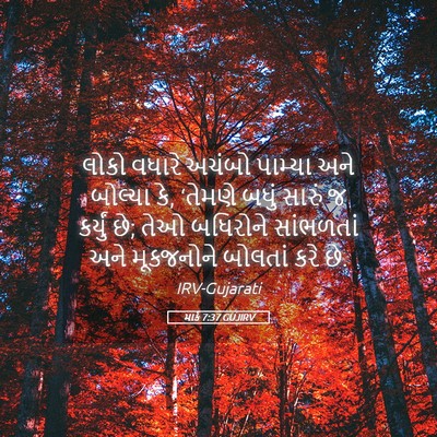 Picture 05 - માર્ક 7:37 GUJIRV - લોકો વધારે અચંબો - Bible Verse Picture
