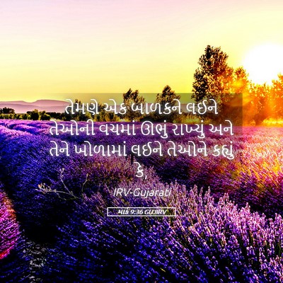 Picture 05 - માર્ક 9:36 GUJIRV - તેમણે એક બાળકને - Bible Verse Picture