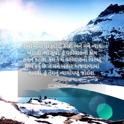 Picture 05 - મીખાહ 7:9 GUJIRV - તેઓ મારી તરફદારી - Bible Verse Picture