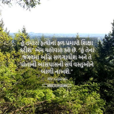 Picture 05 - યર્મિયા 21:14 GUJIRV - હું તમારાં - Bible Verse Picture