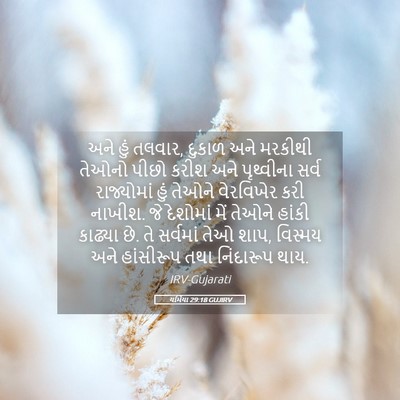 Picture 05 - યર્મિયા 29:18 GUJIRV - અને હું તલવાર, - Bible Verse Picture